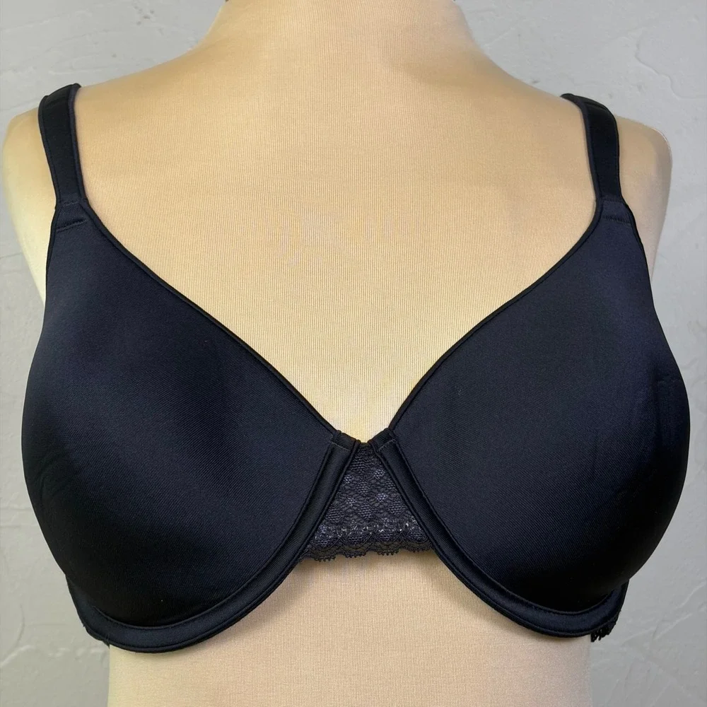 Maidenform Underwire T-Shirt Bra 38C Black Lace Back Comfort Everyday DM7986